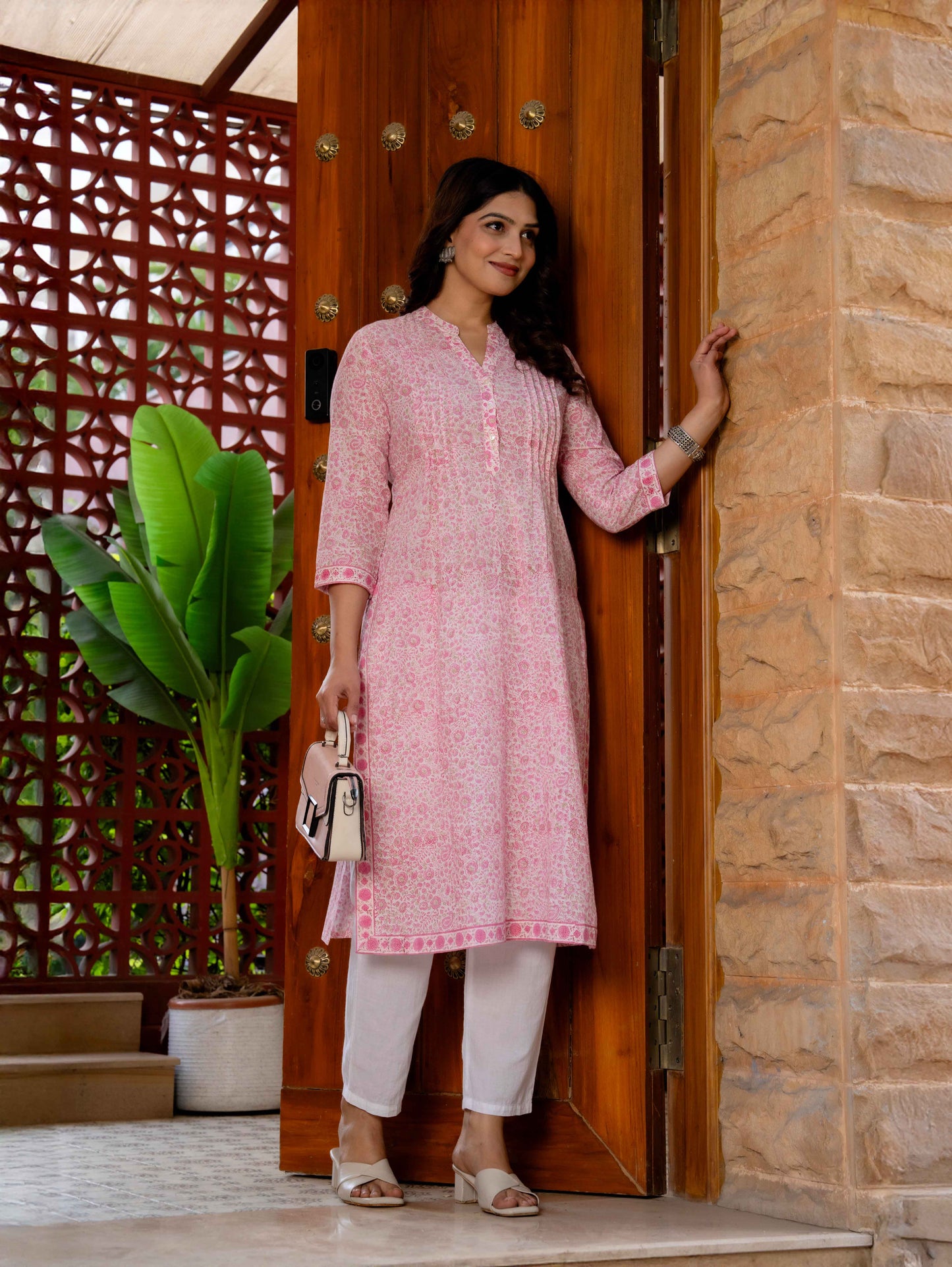 Elegance Charm Cotton Block Print Top