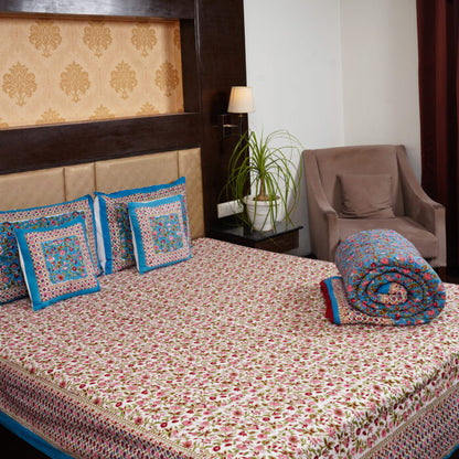Blue Floral Kashyab Quilt Bedding Set’s
