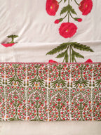 ROYAL RED POPPY HAND BLOCK PRINT REVERSIBLE COTTON DOHARS