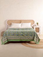 MINT MUGHAL MEHRAB HAND BLOCK PRINT REVERSIBLE COTTON DOHARS