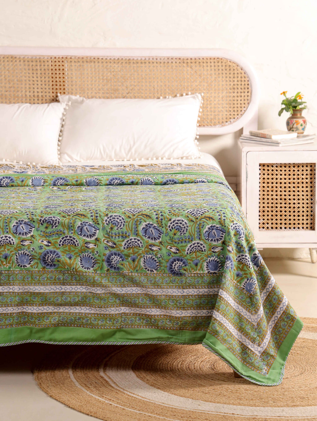 MINT MUGHAL MEHRAB HAND BLOCK PRINT REVERSIBLE COTTON DOHARS