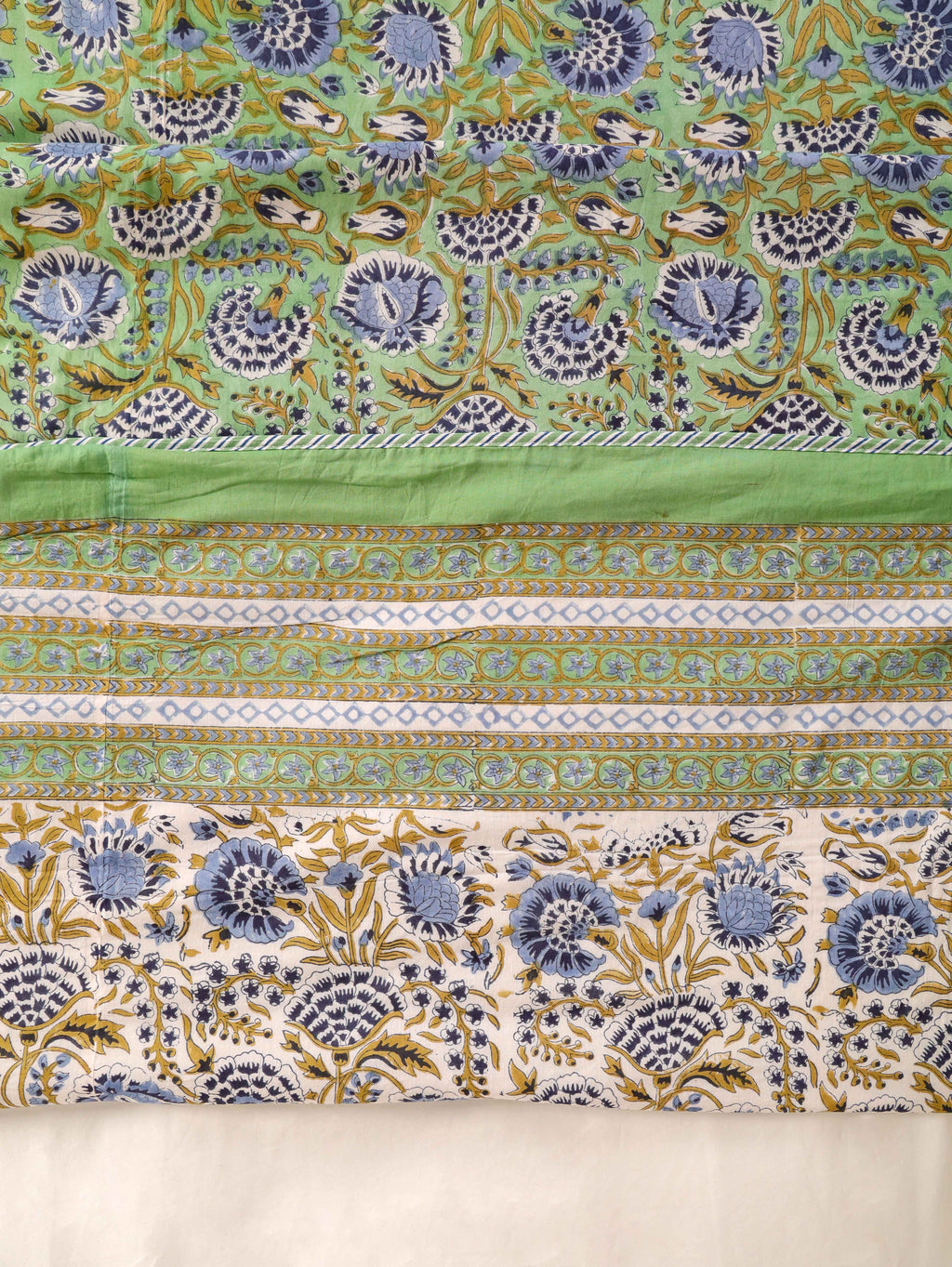 MINT MUGHAL MEHRAB HAND BLOCK PRINT REVERSIBLE COTTON DOHARS