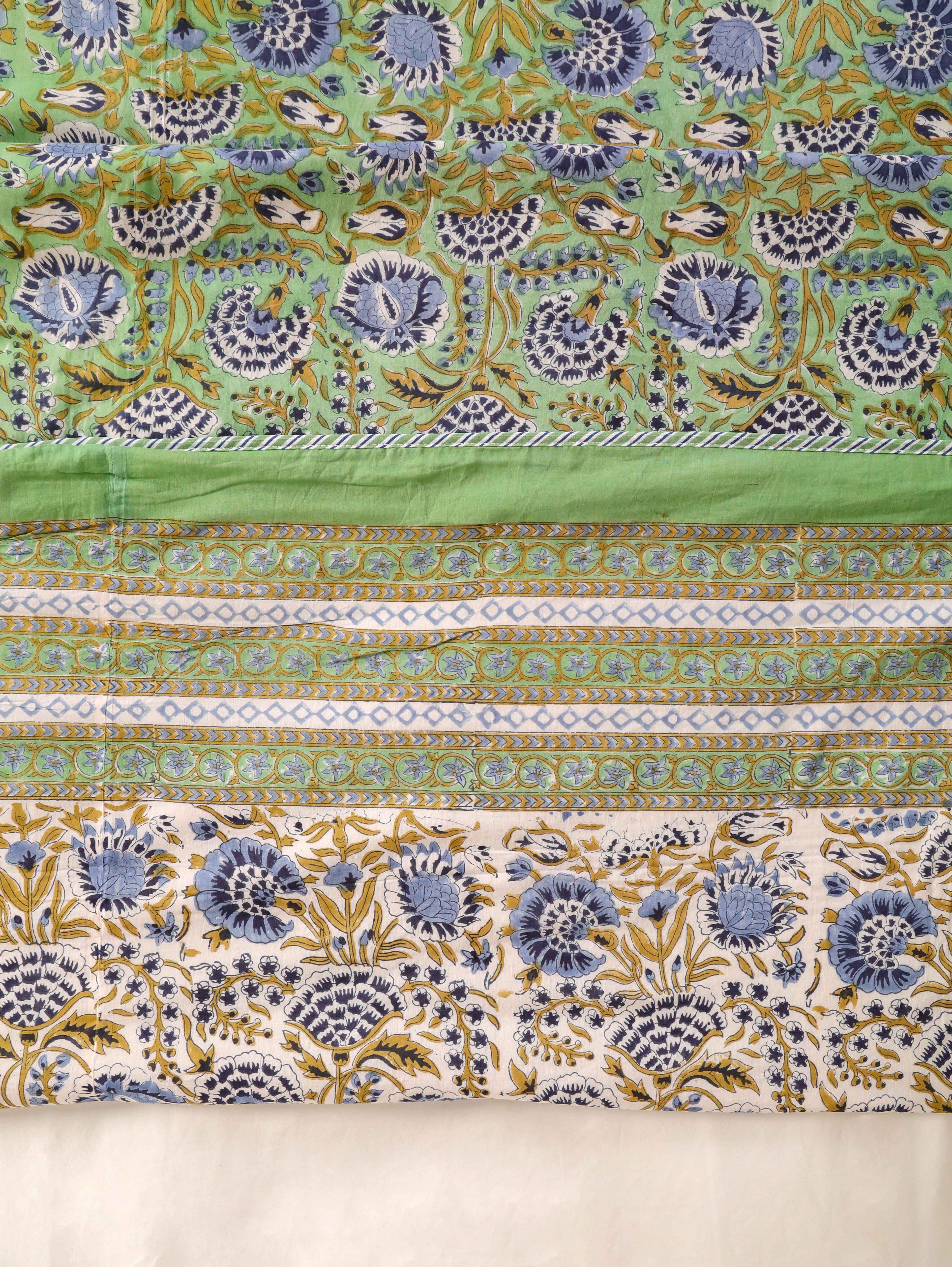 MINT MUGHAL MEHRAB HAND BLOCK PRINT REVERSIBLE COTTON DOHARS