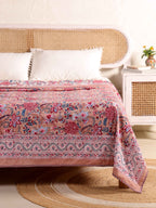 PEONY BLOOM MEHRAB HAND BLOCK PRINT REVERSIBLE COTTON DOHARS