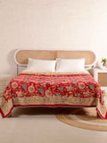 ROYAL RED RETNA FLORAL HAND BLOCK PRINT REVERSIBLE COTTON DOHAR