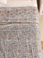 THE DARK GREY KASHYAB HAND BLOCK PRINT REVERSIBLE COTTON DOHARS