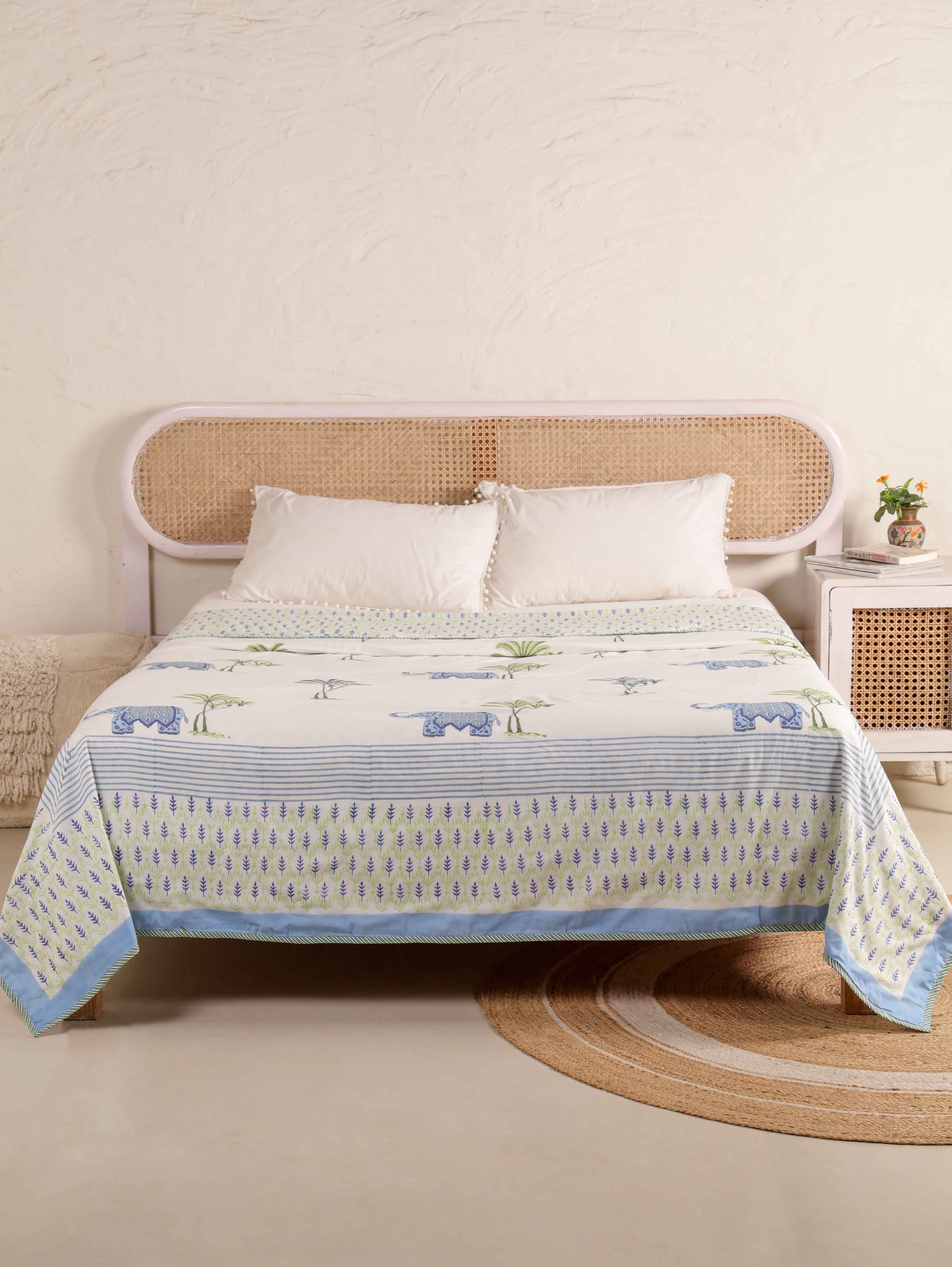 HATHI BAGH HAND BLOCK HAND BLOCK PRINT REVERSIBLE COTTON DOHARS