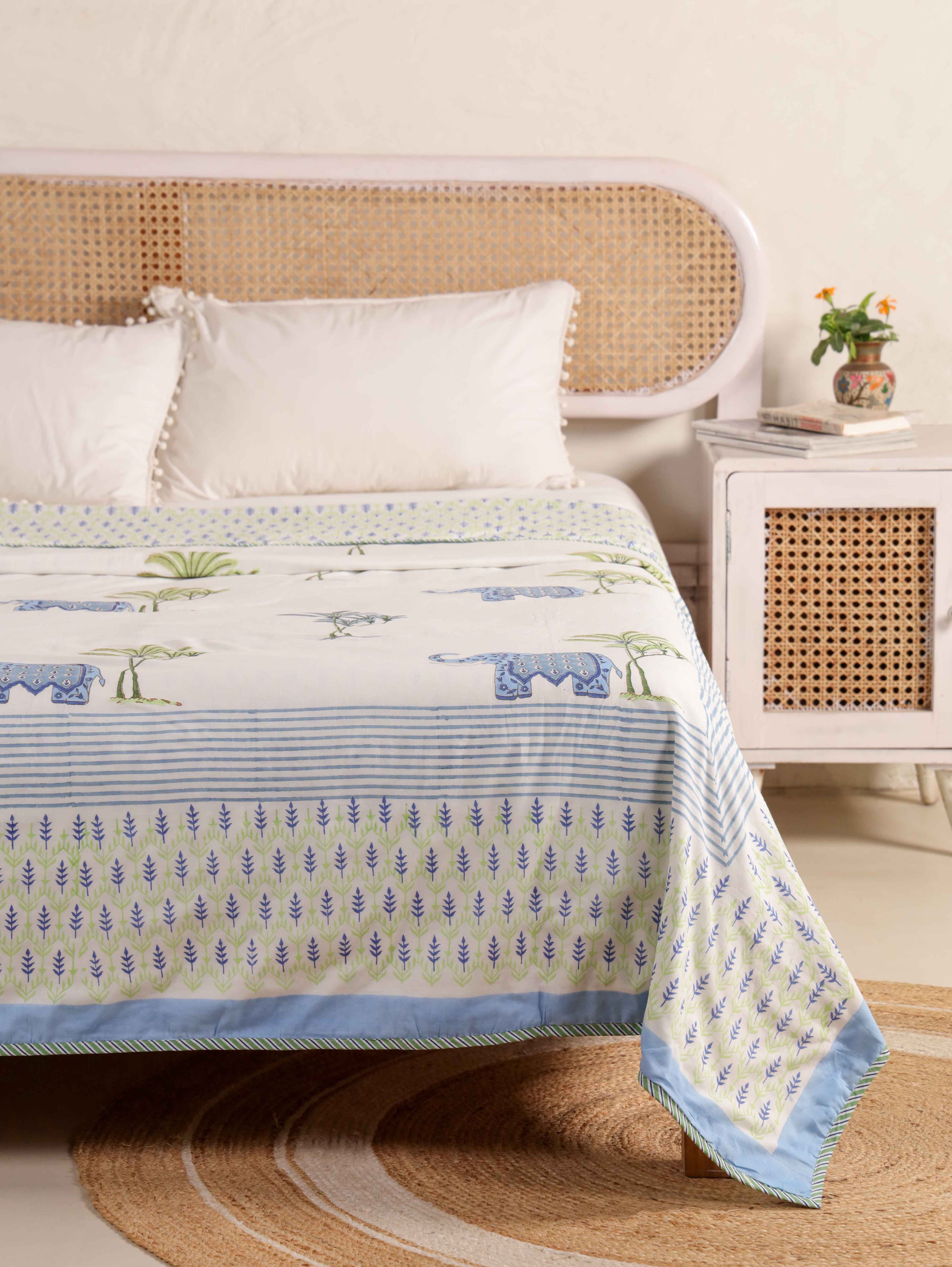 HATHI BAGH HAND BLOCK HAND BLOCK PRINT REVERSIBLE COTTON DOHARS