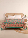 SHAHI GREEN KASHYAB HAND BLOCK PRINT REVERSIBLE COTTON DOHARS