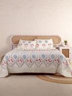 CLASSIC MUGHAL BALE HAND BLOCK PRINT QUILTED BEDCOVER /COMFORTER