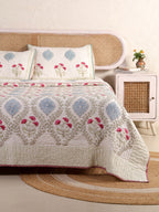 CLASSIC MUGHAL BALE HAND BLOCK PRINT QUILTED BEDCOVER /COMFORTER