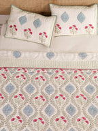 CLASSIC MUGHAL BALE HAND BLOCK PRINT QUILTED BEDCOVER /COMFORTER