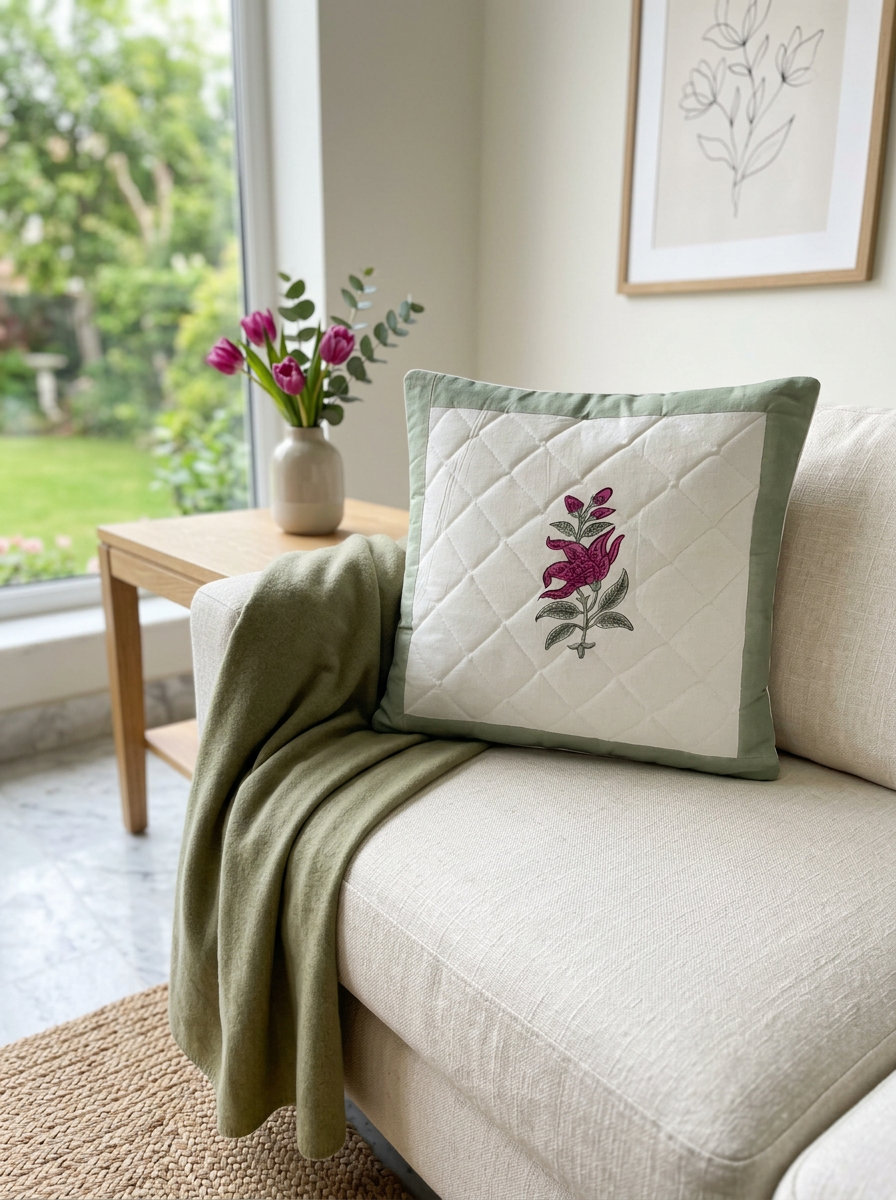 Quilted Cushion Cover - Set Of 2