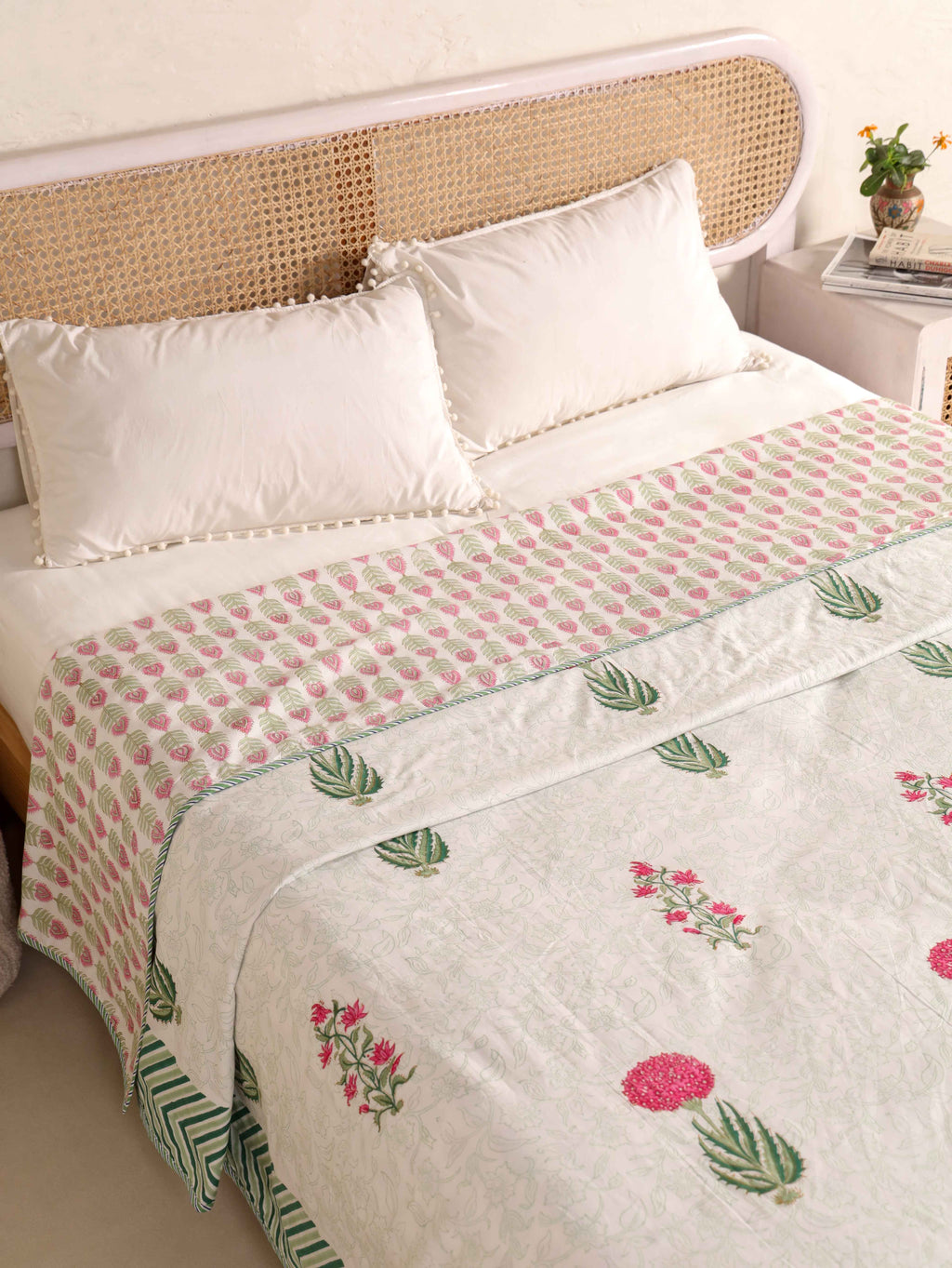 IMPERIAL MUGAL MOTIF HAND BLOCK PRINT REVERSIBLE COTTON DOHARS