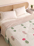 IMPERIAL MUGAL MOTIF HAND BLOCK PRINT REVERSIBLE COTTON DOHARS