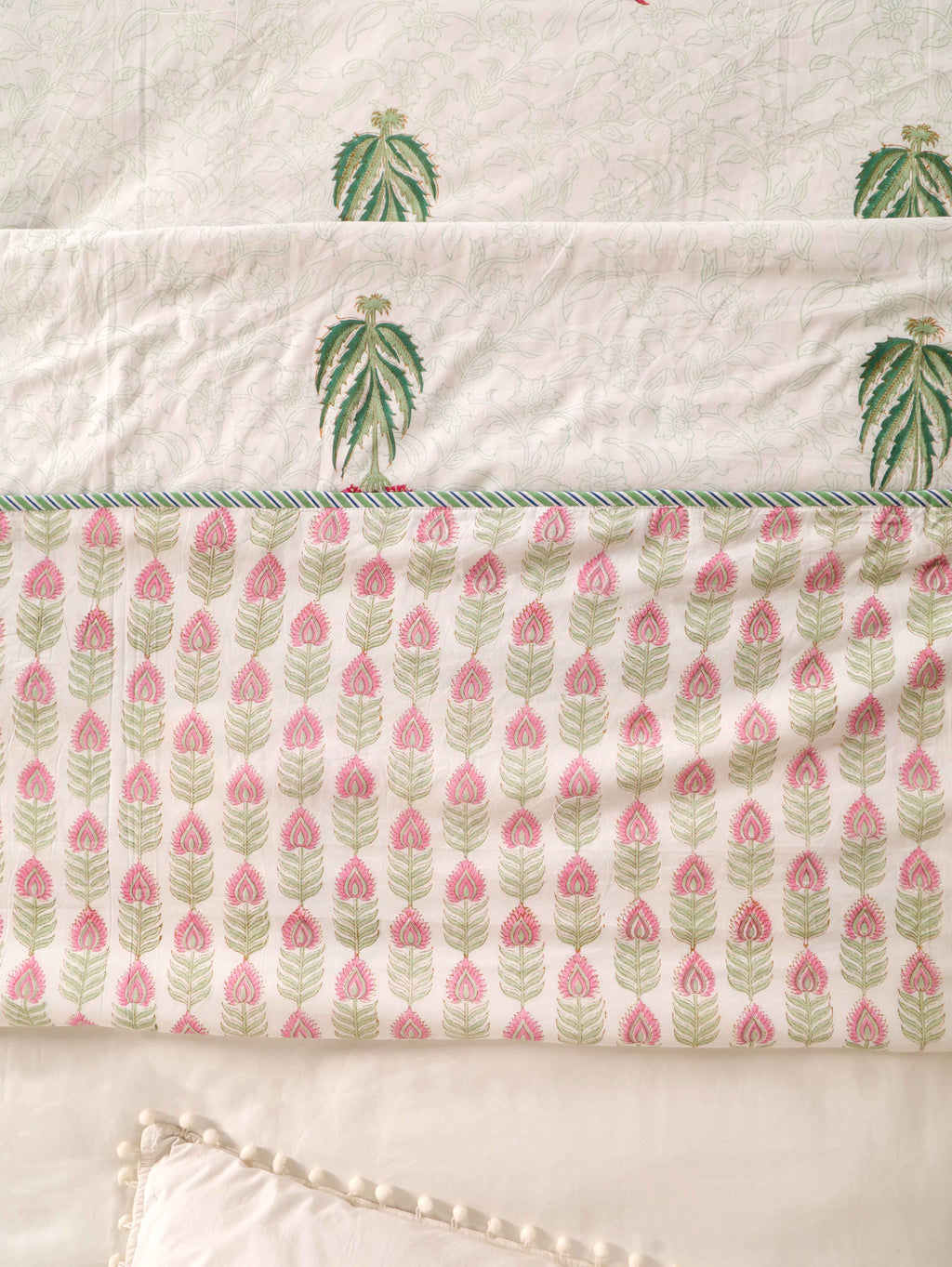 IMPERIAL MUGAL MOTIF HAND BLOCK PRINT REVERSIBLE COTTON DOHARS