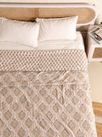 DESERT GOLD HAND BLOCK PRINT REVERSIBLE COTTON DOHARS
