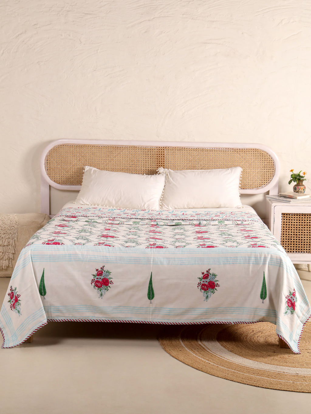 THE ROYAL LEOPARD PRINT HAND BLOCK PRINT REVERSIBLE COTTON DOHARS