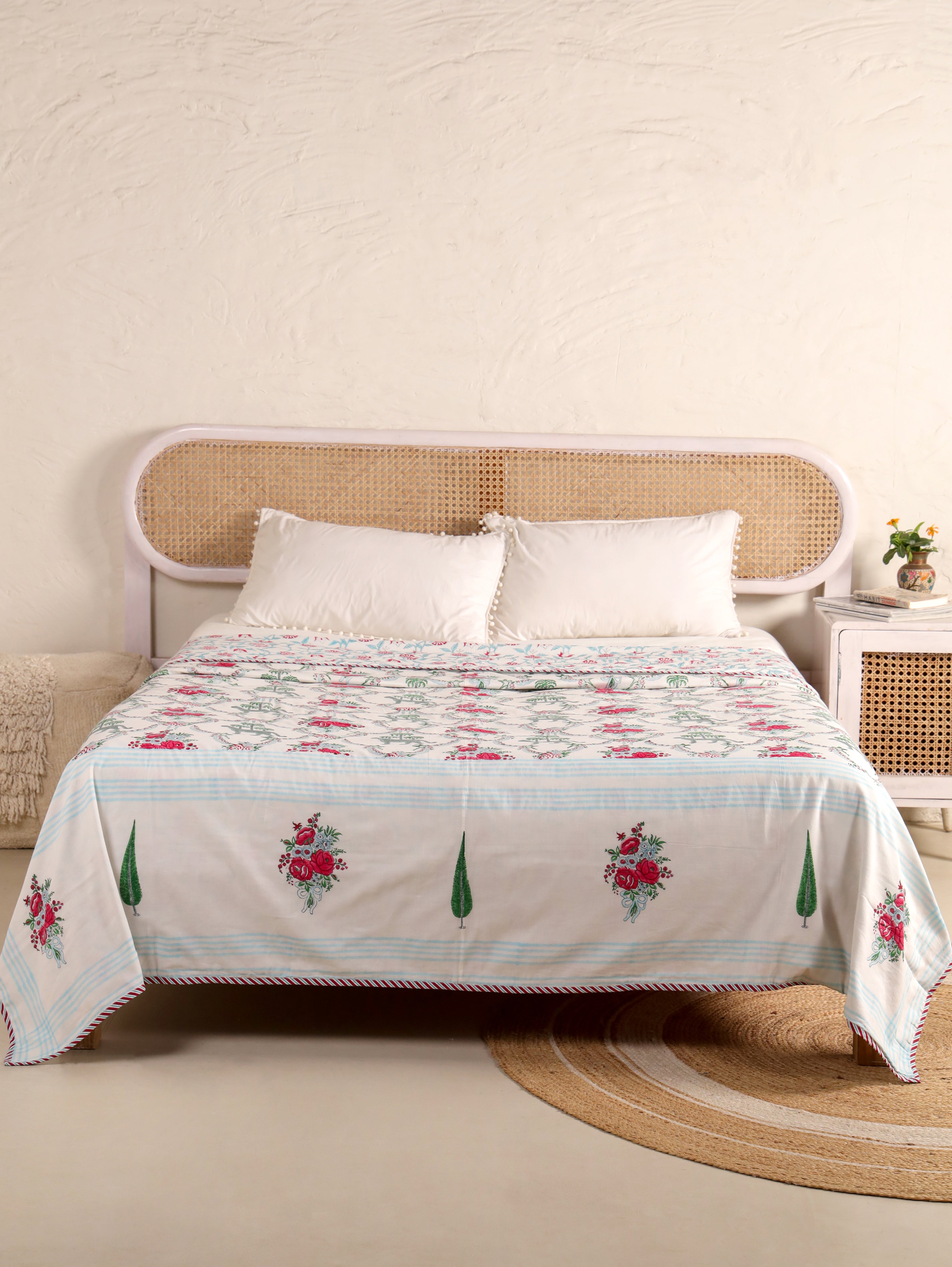 THE ROYAL LEOPARD PRINT HAND BLOCK PRINT REVERSIBLE COTTON DOHARS