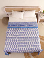 CLASSIC JAIPURI INDIGO HAND BLOCK PRINT REVERSIBLE COTTON DOHARS