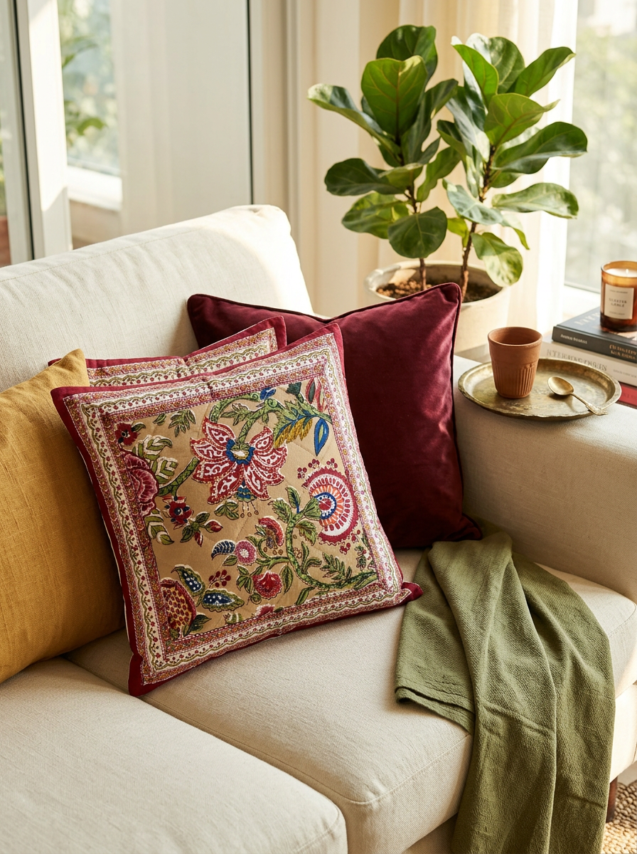 Quilted Cushion Cover - Set Of 2