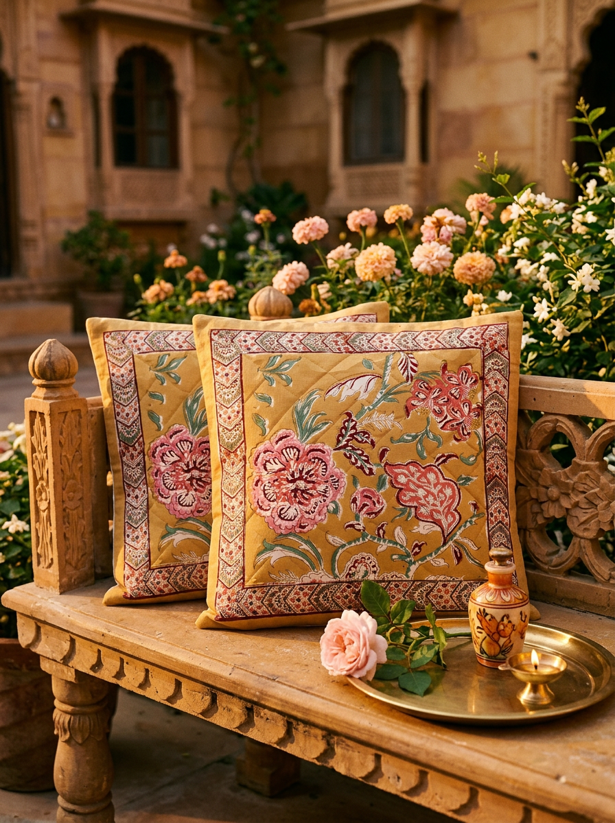 Quilted Cushion Cover - Set Of 2
