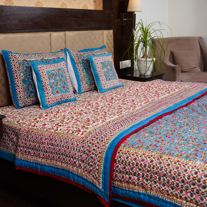 Blue Floral Kashyab Quilt Bedding Set’s