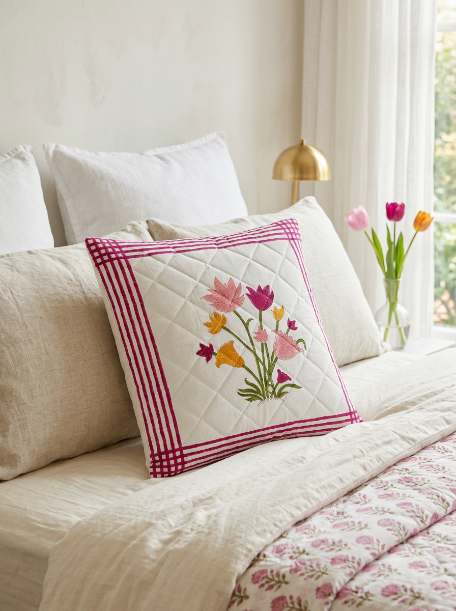 Quilted Cushion Cover - Set Of 2