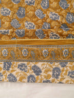 MUSTARD MEHRAB HAND BLOCK PRINT REVERSIBLE COTTON DOHARS