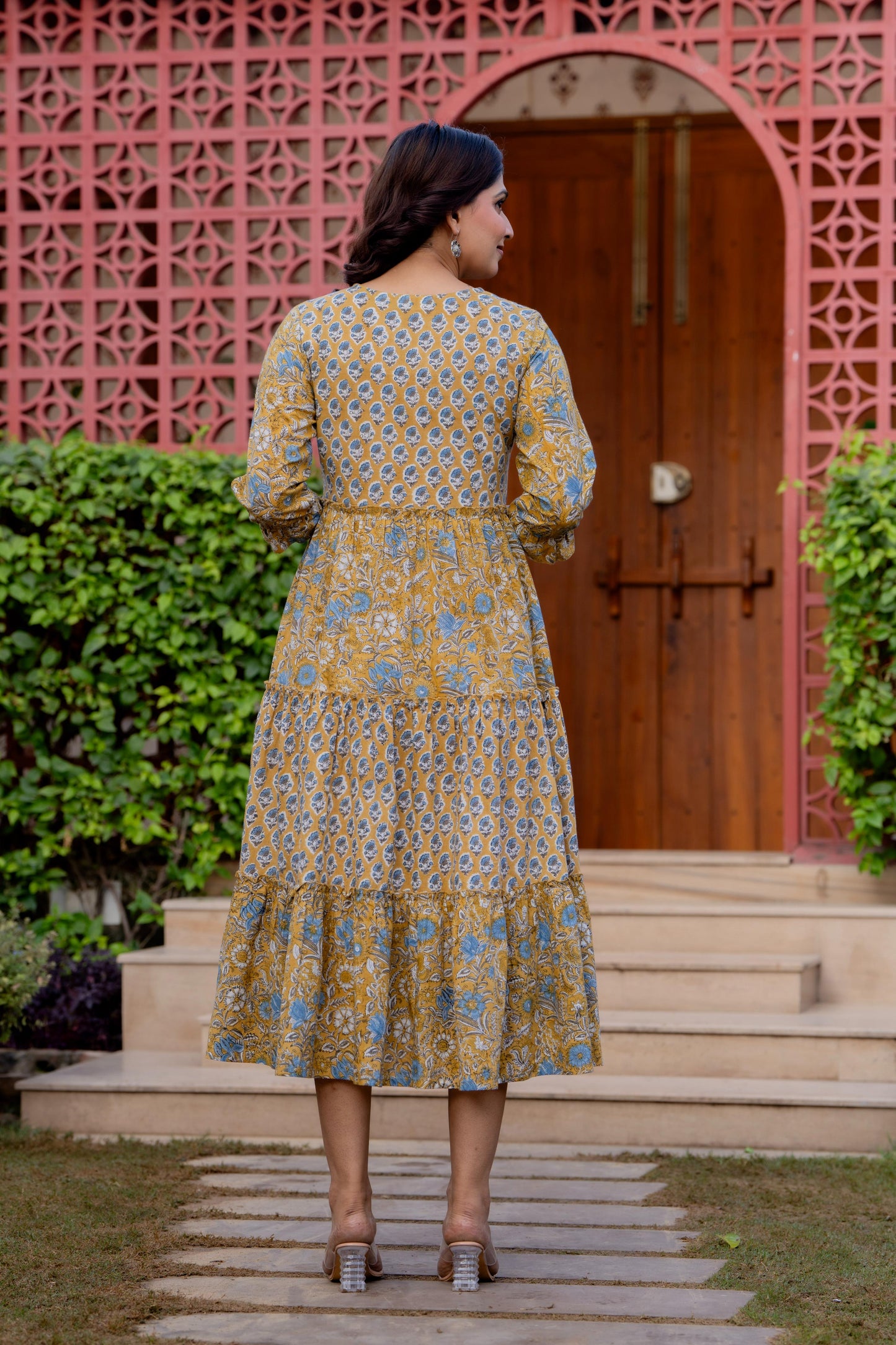 Hand Block Printed Cotton Long Dress -the heritage