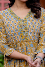 Hand Block Printed Cotton Long Dress -the heritage
