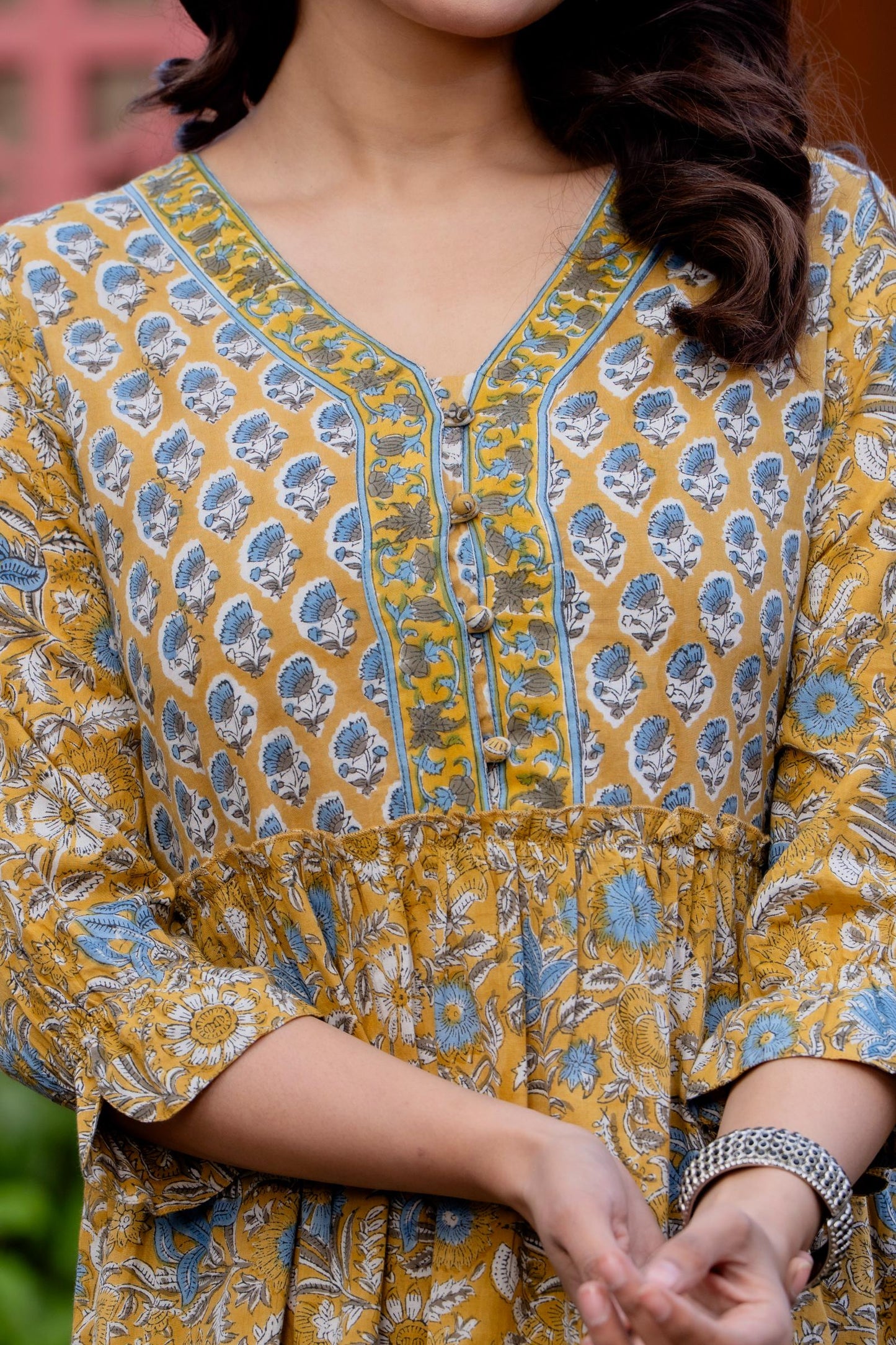 Hand Block Printed Cotton Long Dress -the heritage