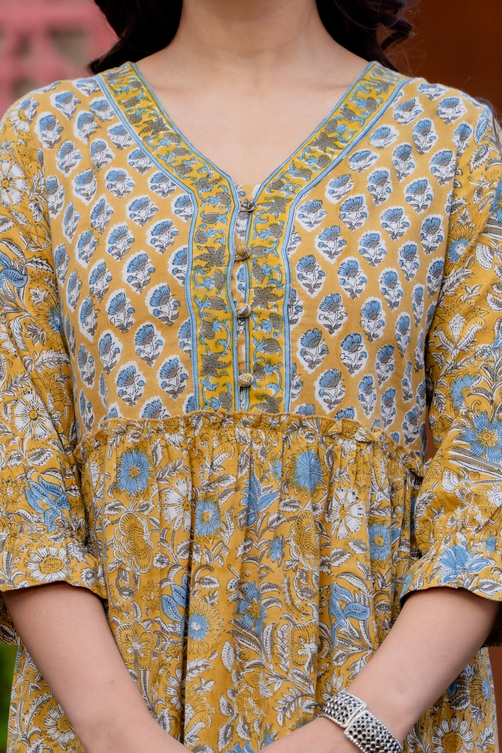 Hand Block Printed Cotton Long Dress -the heritage