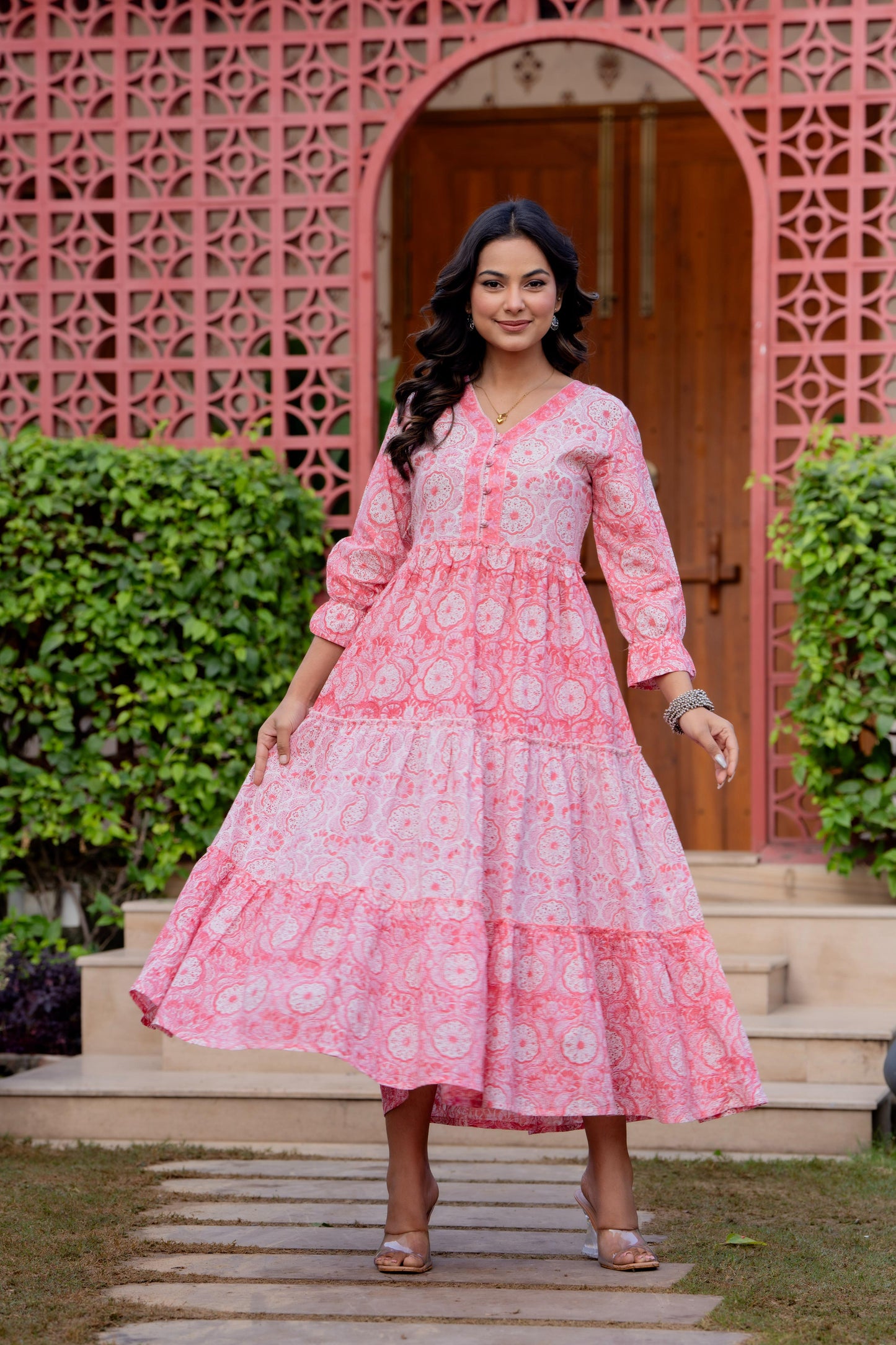 Hand Block Printed Cotton Long Dress -the heritage