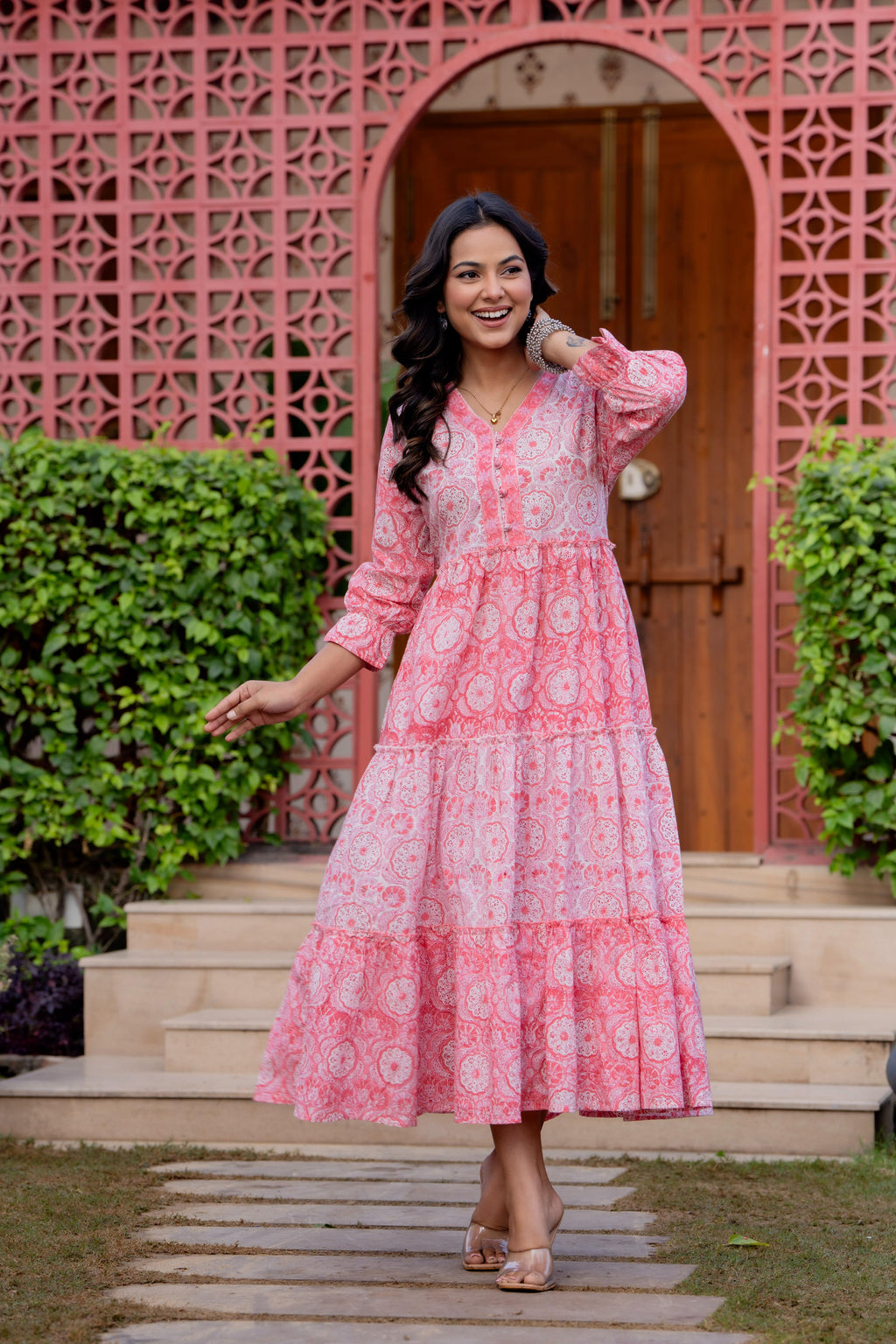 Hand Block Printed Cotton Long Dress -the heritage