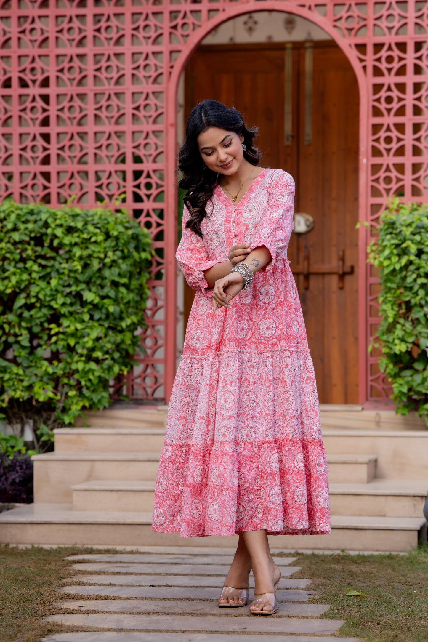 Hand Block Printed Cotton Long Dress -the heritage