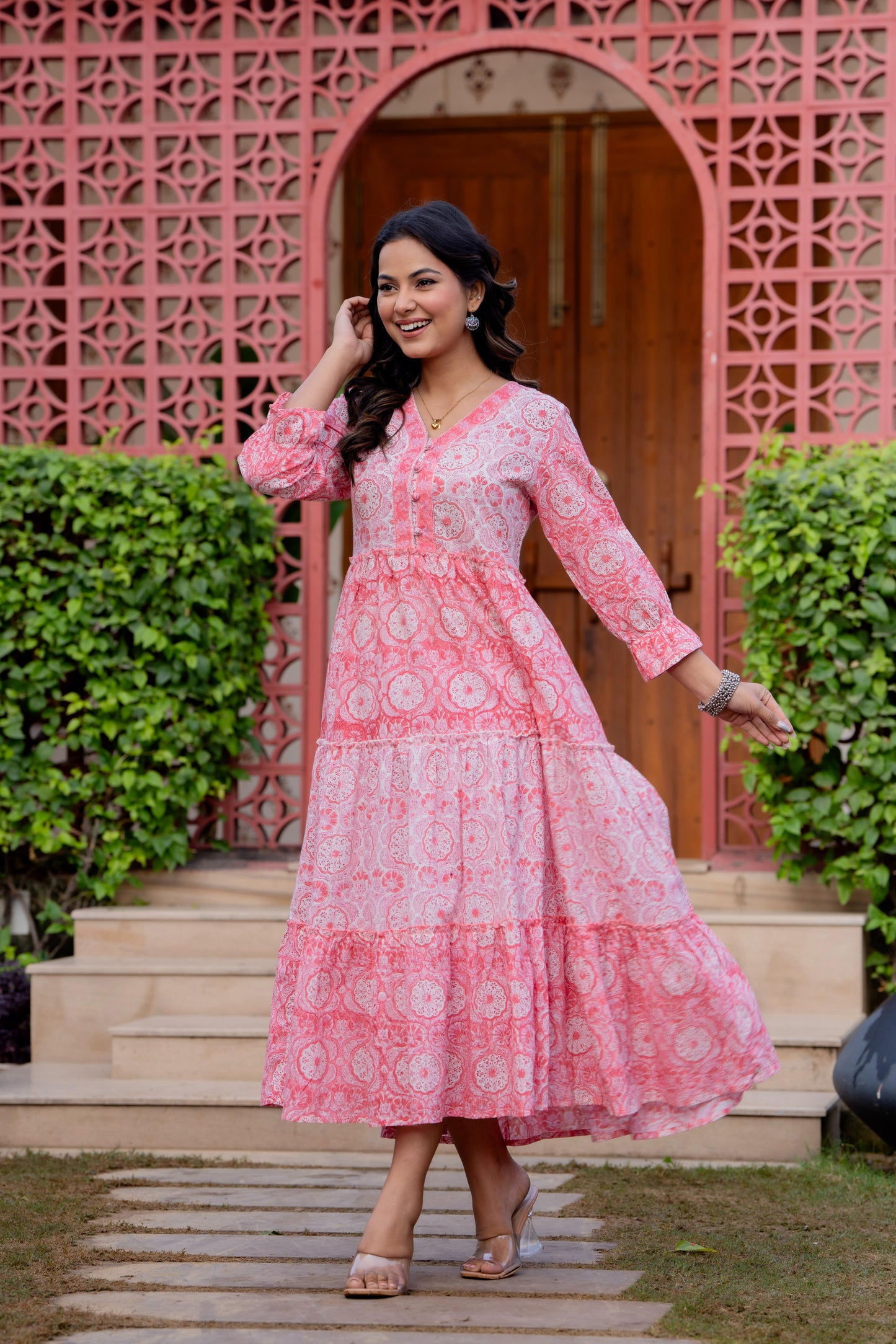 Hand Block Printed Cotton Long Dress -the heritage