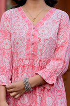 Hand Block Printed Cotton Long Dress -the heritage