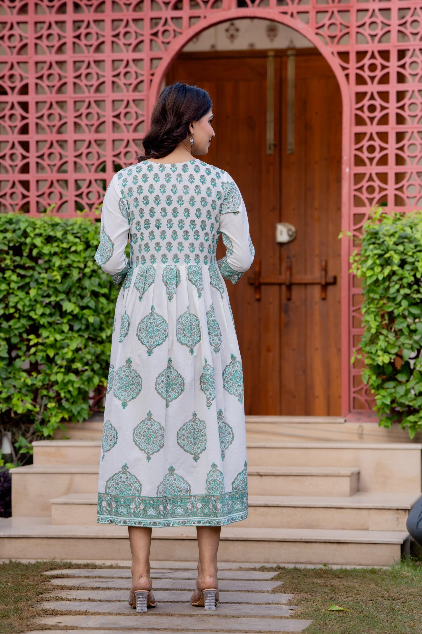 Hand Block Printed Cotton Long Dress -the heritage