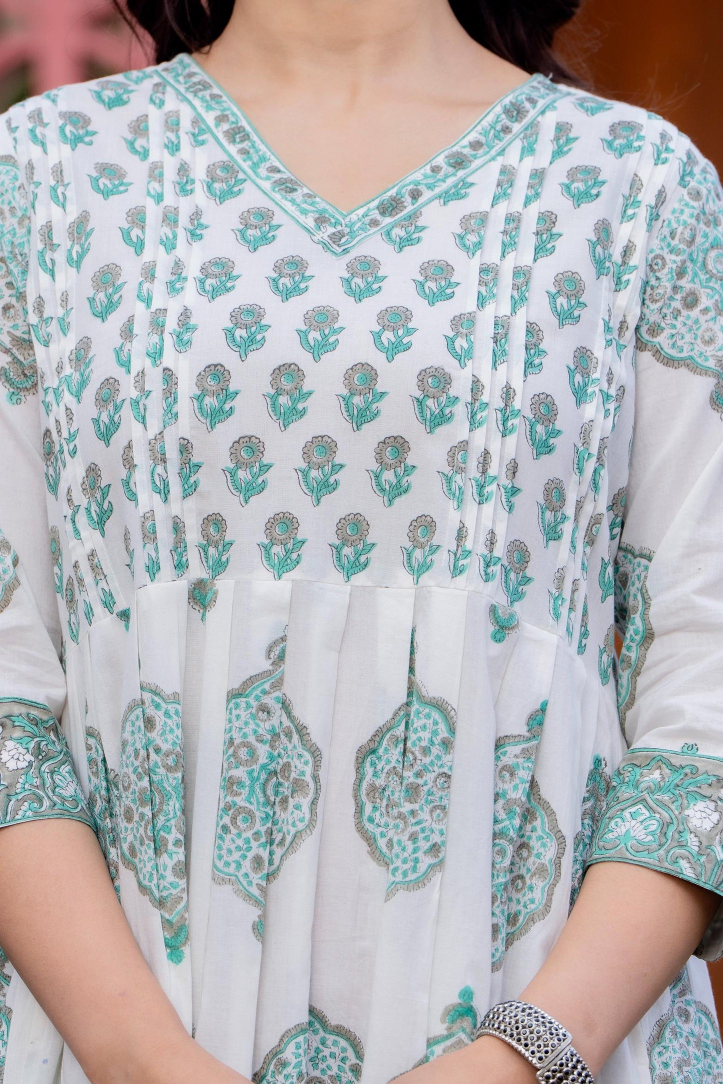 Hand Block Printed Cotton Long Dress -the heritage