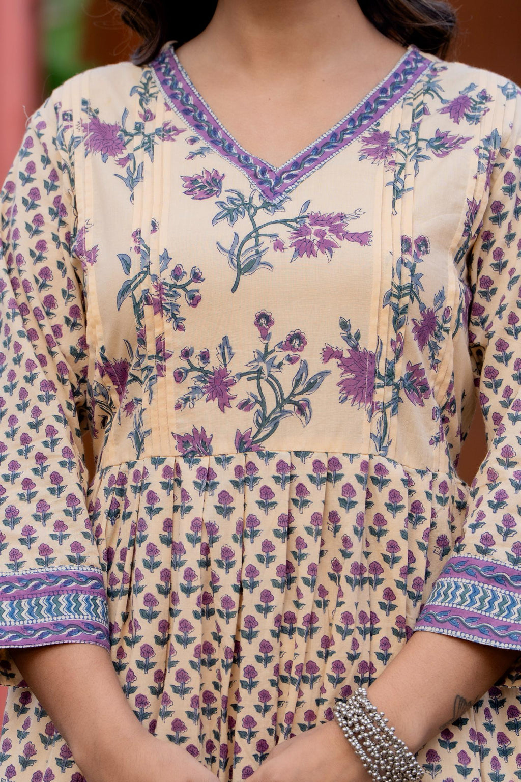 Hand Block Printed Cotton Long Dress -the heritage