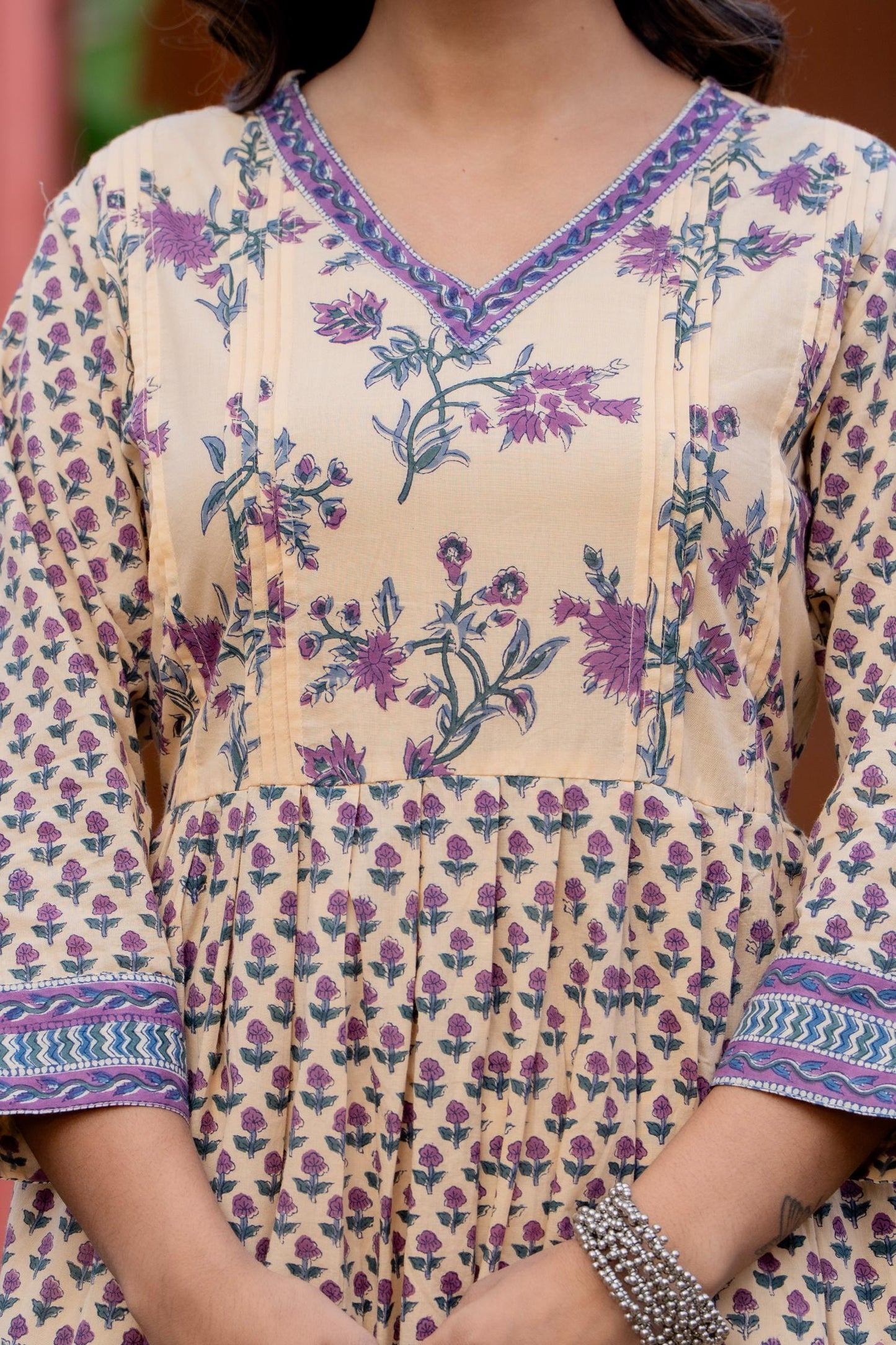 Hand Block Printed Cotton Long Dress -the heritage