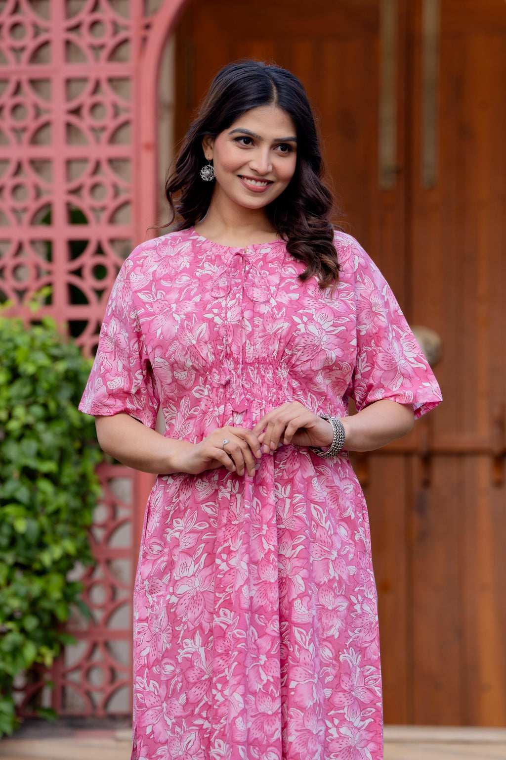 Authentic Hand Block Print Long Kaftan Dress