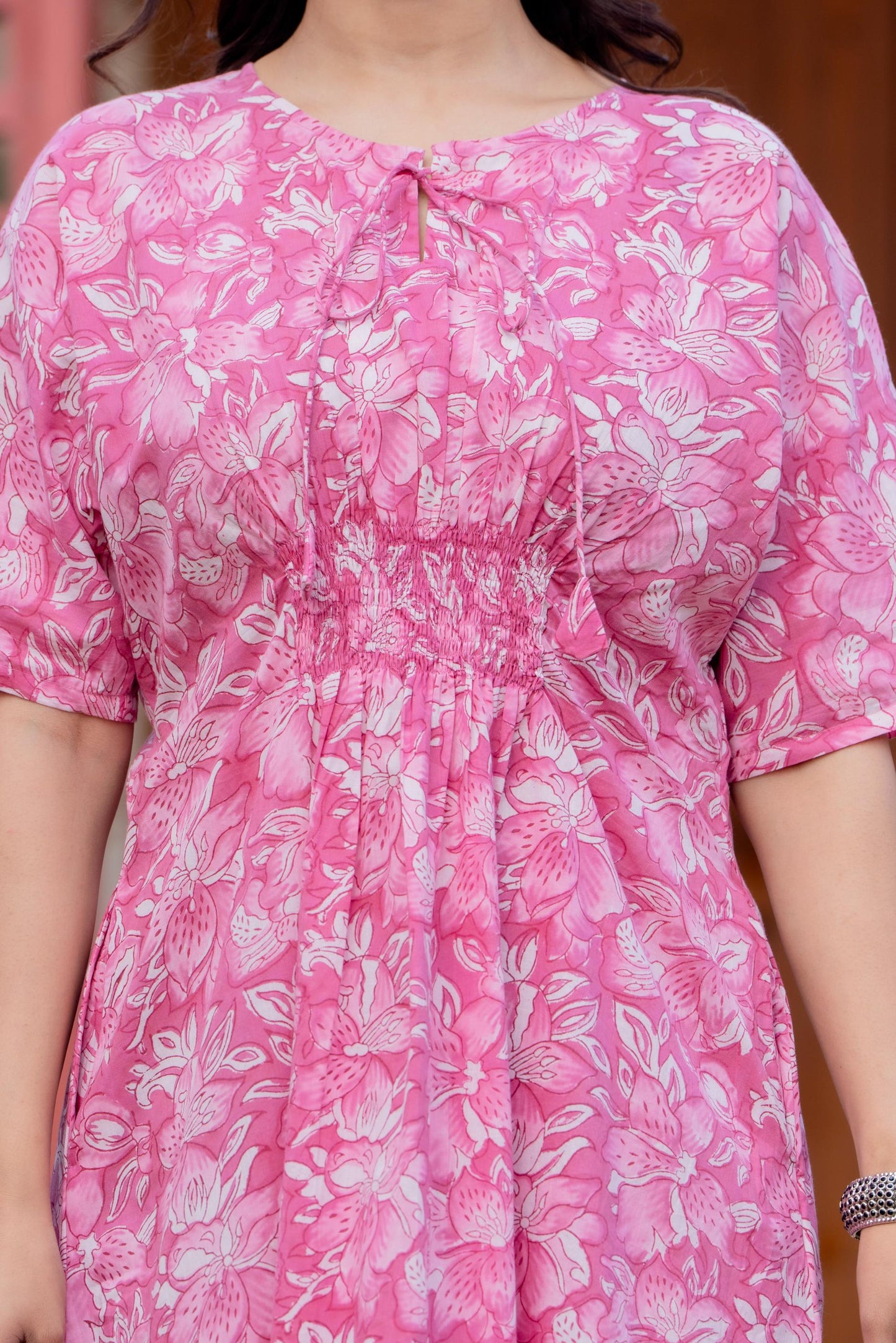 Authentic Hand Block Print Long Kaftan Dress