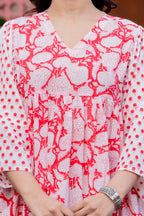 Timeless Blooms hand block print Anarkali Dress