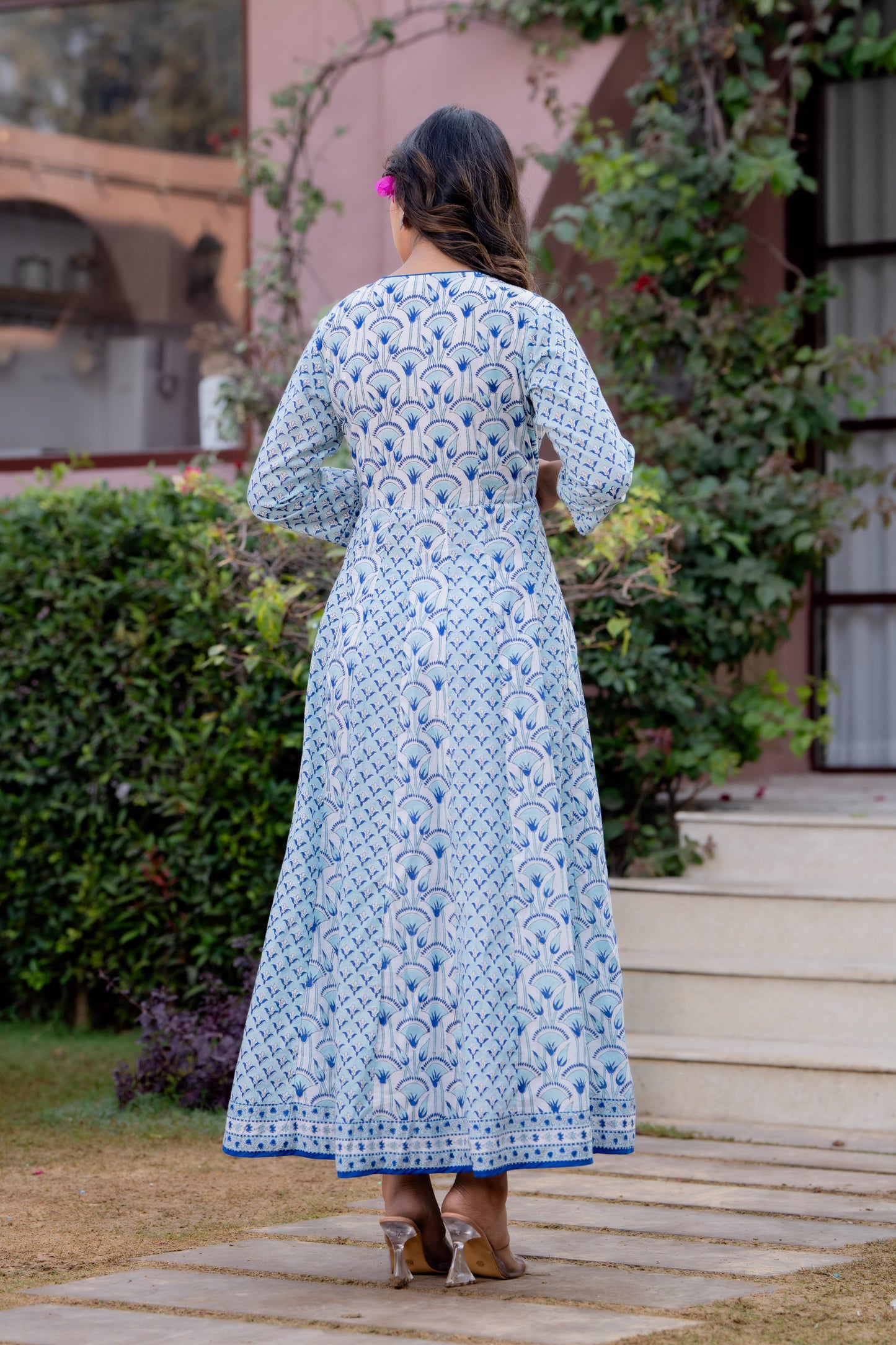 Hand Block Printed Cotton Long Dress -the heritage