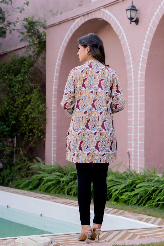 Elegance Charm Cotton Block Print Top