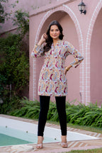 Elegance Charm Cotton Block Print Top