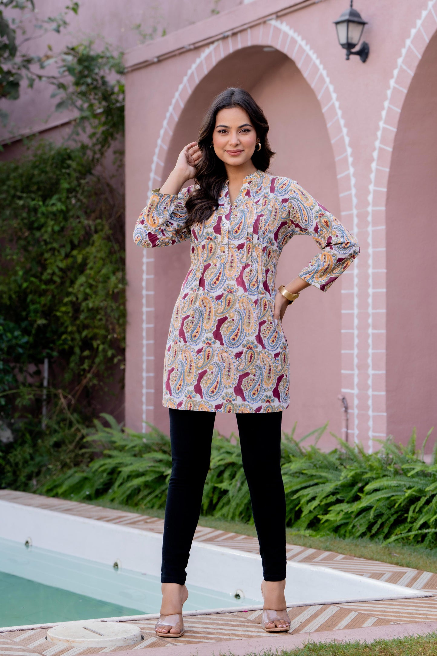 Elegance Charm Cotton Block Print Top
