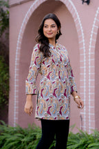 Elegance Charm Cotton Block Print Top